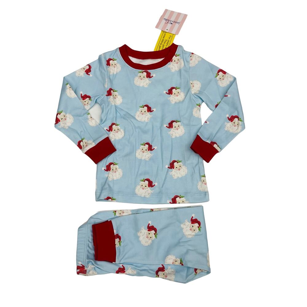 NWT James & Lottie 24M Boy Santa PJs in Blue